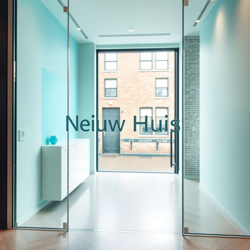 Ingang van het Nieuw Huis kantoor in Breda met glazen deur en receptie